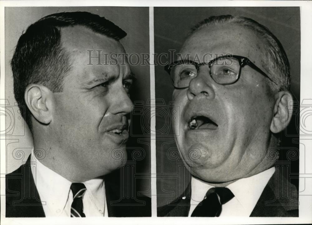 1966 Press Photo William J.Curtin and Joseph W.Ramsey during Airline Negotiation - Historic Images