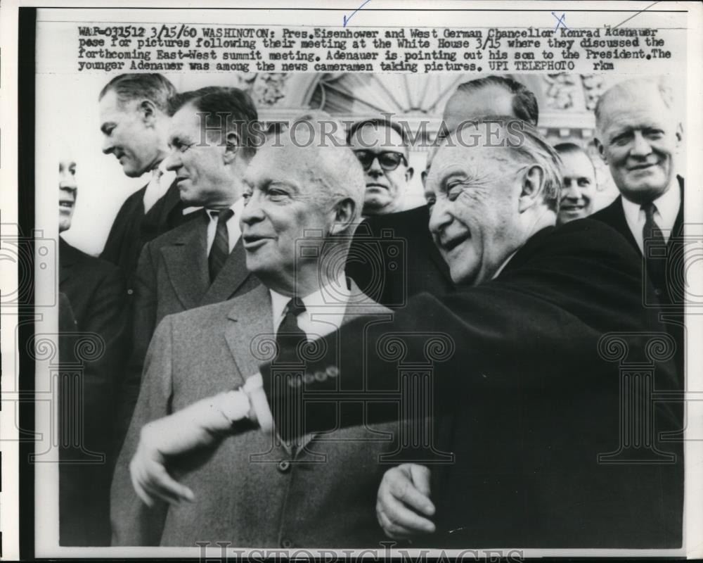 1960 Press Photo Dwight Eisenhower, Konrad Adenauer at White House - nef37316 - Historic Images