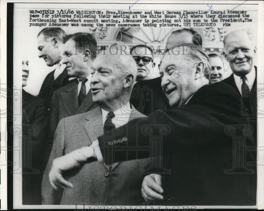 1960 Press Photo Dwight Eisenhower, Konrad Adenauer at White House - nef37316 - Historic Images