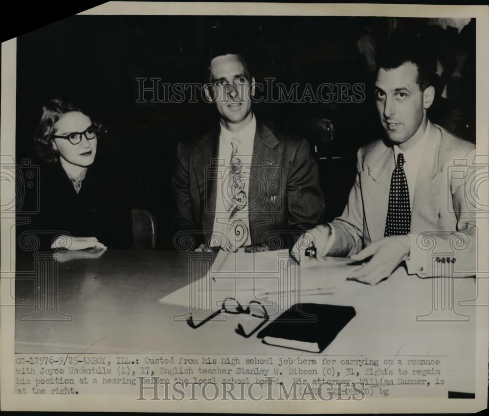 1951 Press Photo English Teacher Stanley W Gibson Ousted From His High School - Historic Images