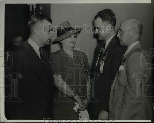 1940 Press Photo Motz, Watkins, Steiner, Vioran discuss plans at Ohio caucus - Historic Images