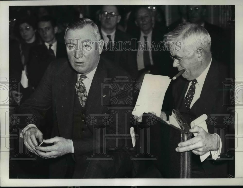 1937 Press Photo William Turnblazer, TC Townsend of UMW at Senate Civil Probe - Historic Images
