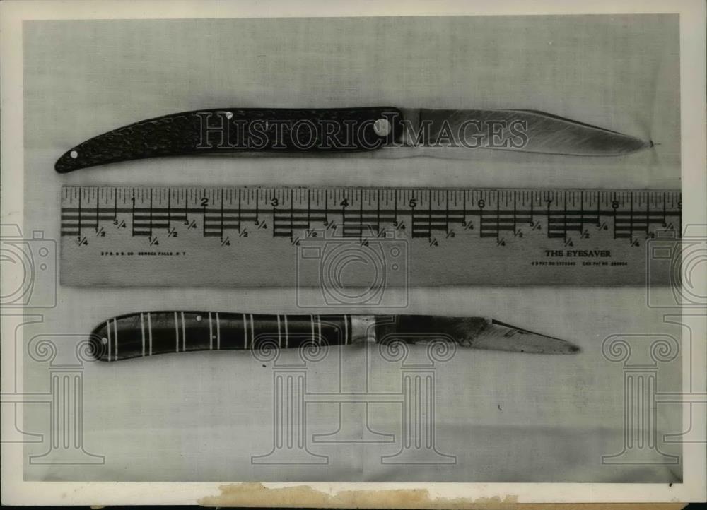 1936 Press Photo Knives Used in Morgan County Jail Attack on Officers - Historic Images