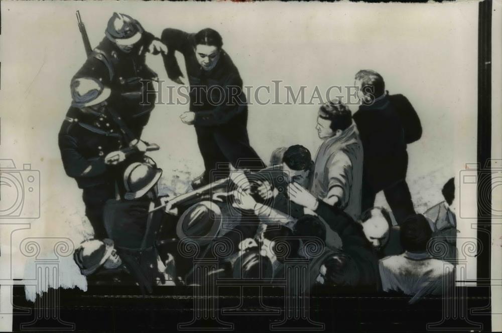 1957 Press Photo Transportation Strike at Public Works Ministry, Paris, France - Historic Images