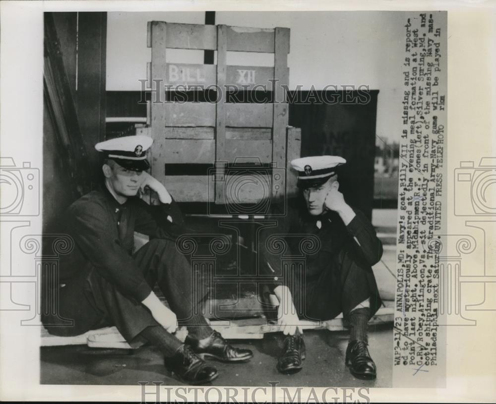 1953 Press Photo U.S Navy Mascot Goat Billy XII is missing at Annapolis Md - Historic Images