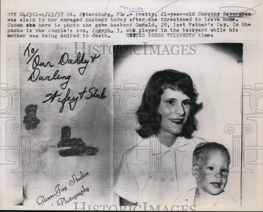 1957 Press Photo Mrs.Dorothy Severance slain by her husband at their home - Historic Images