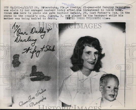 1957 Press Photo Mrs.Dorothy Severance slain by her husband at their home - Historic Images