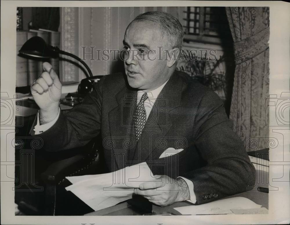 1939 Press Photo Parnell Thomas Seeks Impeachment of Labor Secretary Labor Aides - Historic Images