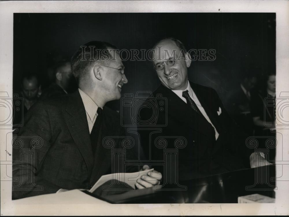 1937 Press Photo Henry Morgenthau, Roswell Magill at Tax Evasion Hearing - Historic Images