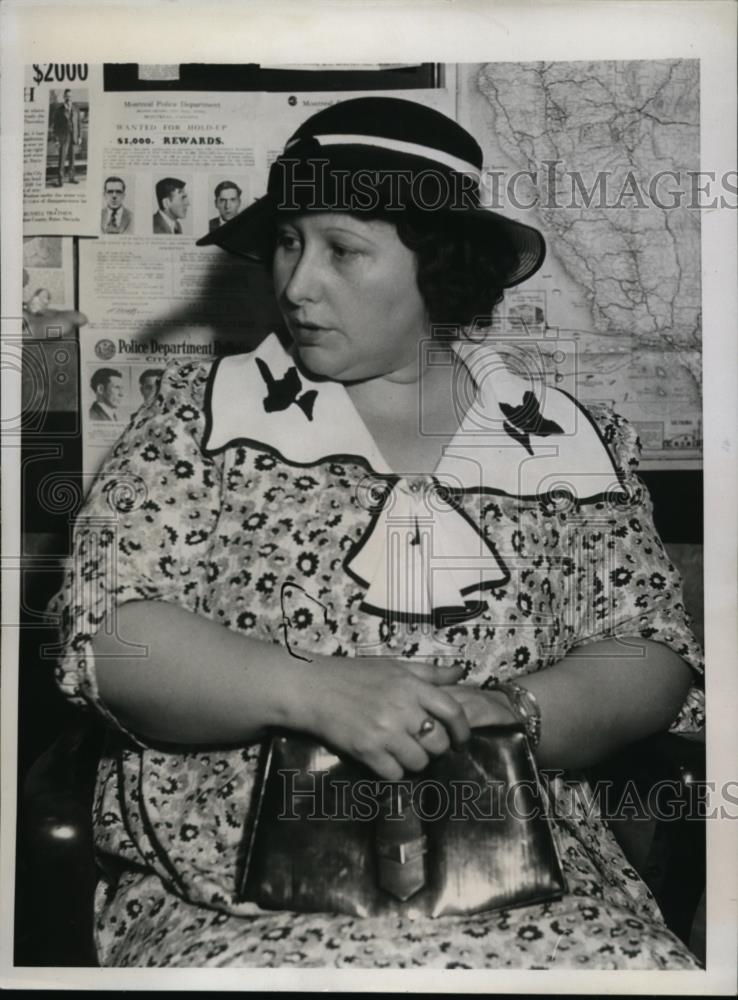 1934 Press Photo Mrs Joy Parker Suspect in Ex-Chauffer of Lon Chaney's Kidnappin - Historic Images