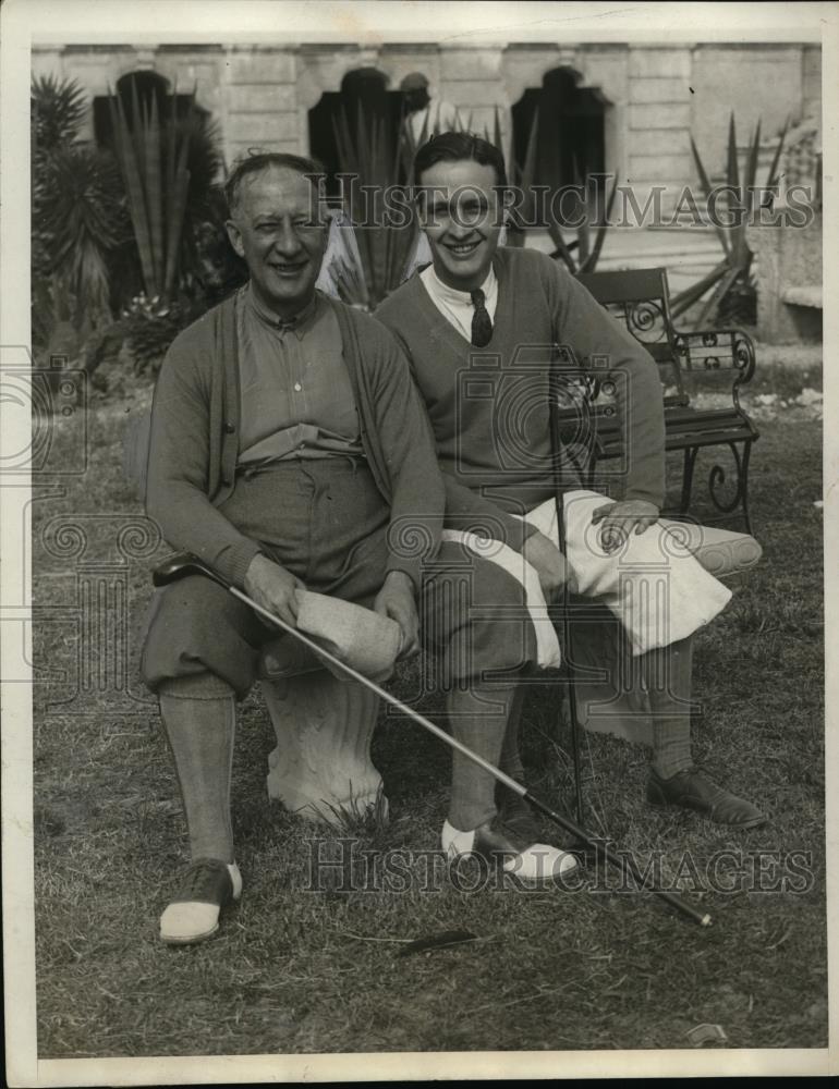 1930 Press Photo Alfred E. Smith & Son Alfred Jr. at Miami-Biltmore Golf Course - Historic Images