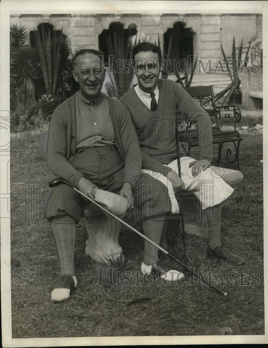 1930 Press Photo Alfred E. Smith & Son Alfred Jr. at Miami-Biltmore Golf Course - Historic Images