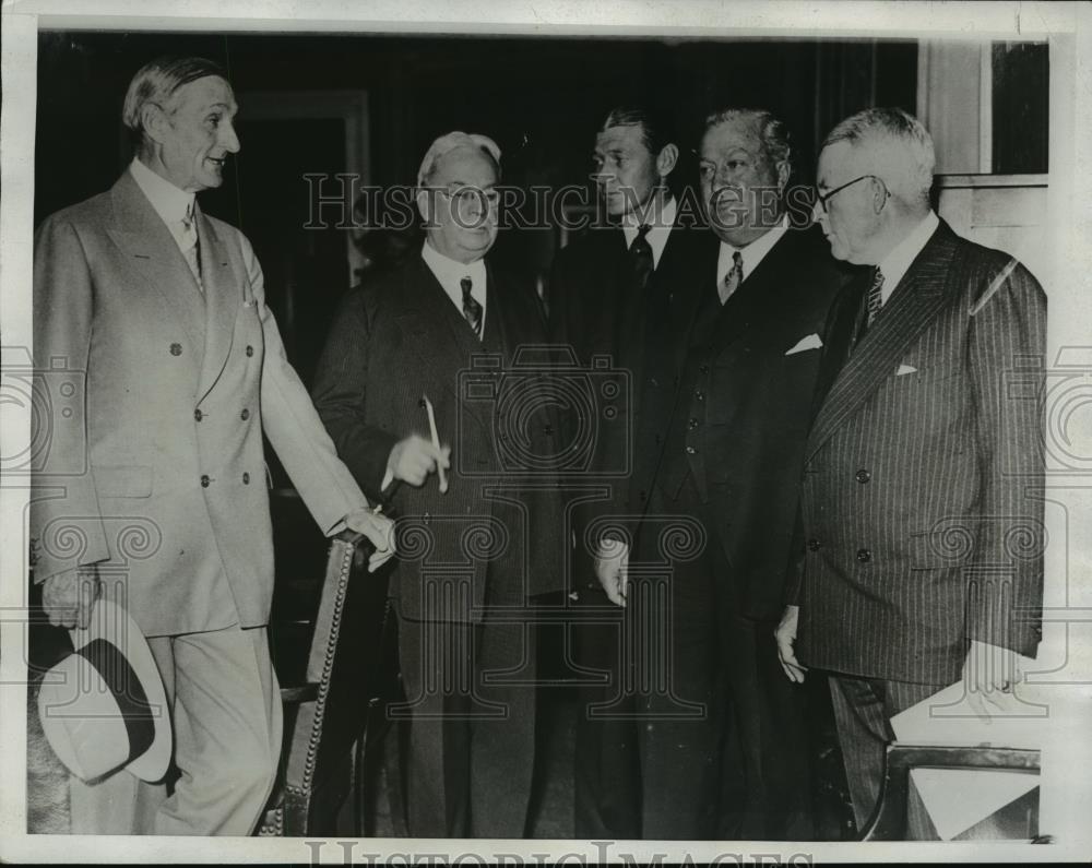 1933 Press Photo HH Cotton at Senate Appropriations Committee for Earthquake - Historic Images