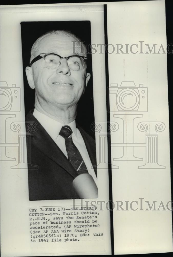 1970 Wire Photo Sen. Norris Cotton - spw00681 - Historic Images