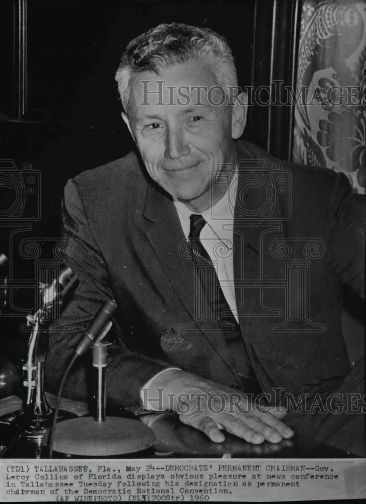 1960 Wire Photo Governor Leroy Collins of Florida - spw00794 - Historic Images