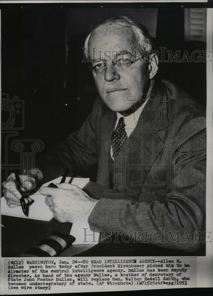 1953 Wire Photo Allen W. Dulles, director of the central intelligence agency - Historic Images