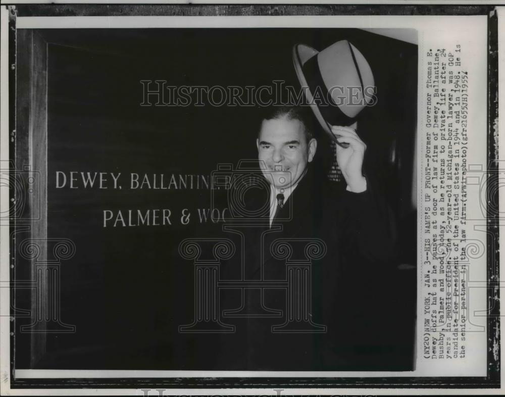 1955 Wire Photo Former Governor Thomas E. Dewey - spw01539 - Historic Images