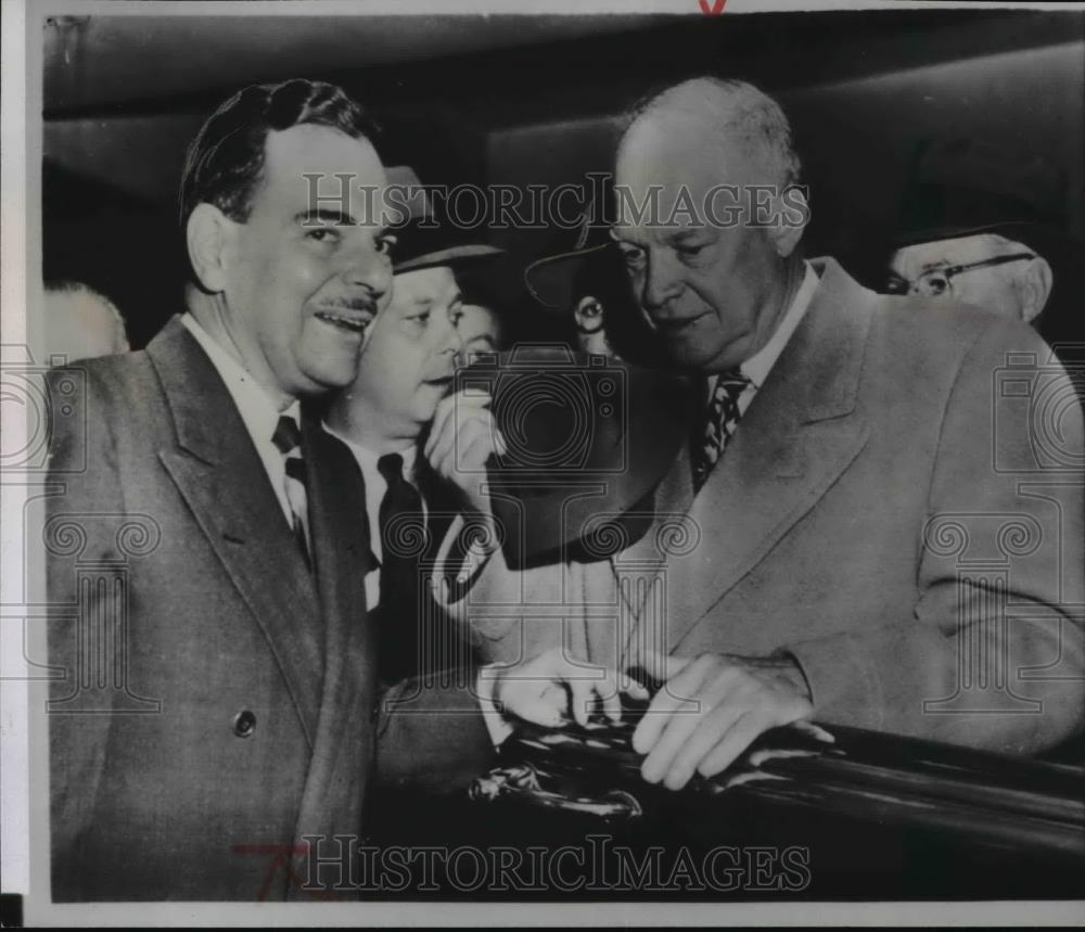 1952 Wire Photo Dwight D. Eisenhower and New York Governor Thomas E. Dewey - Historic Images