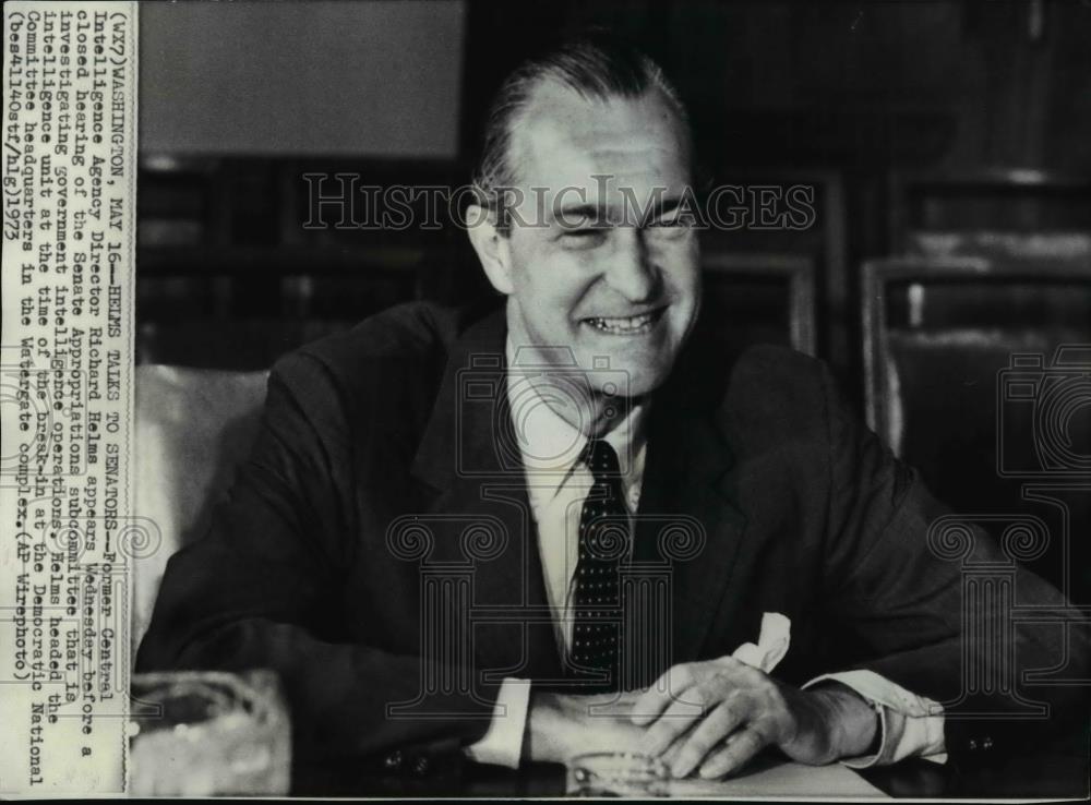 1973 Wire Photo Former CIA Director Richard Helms in Washington - spw01799 - Historic Images