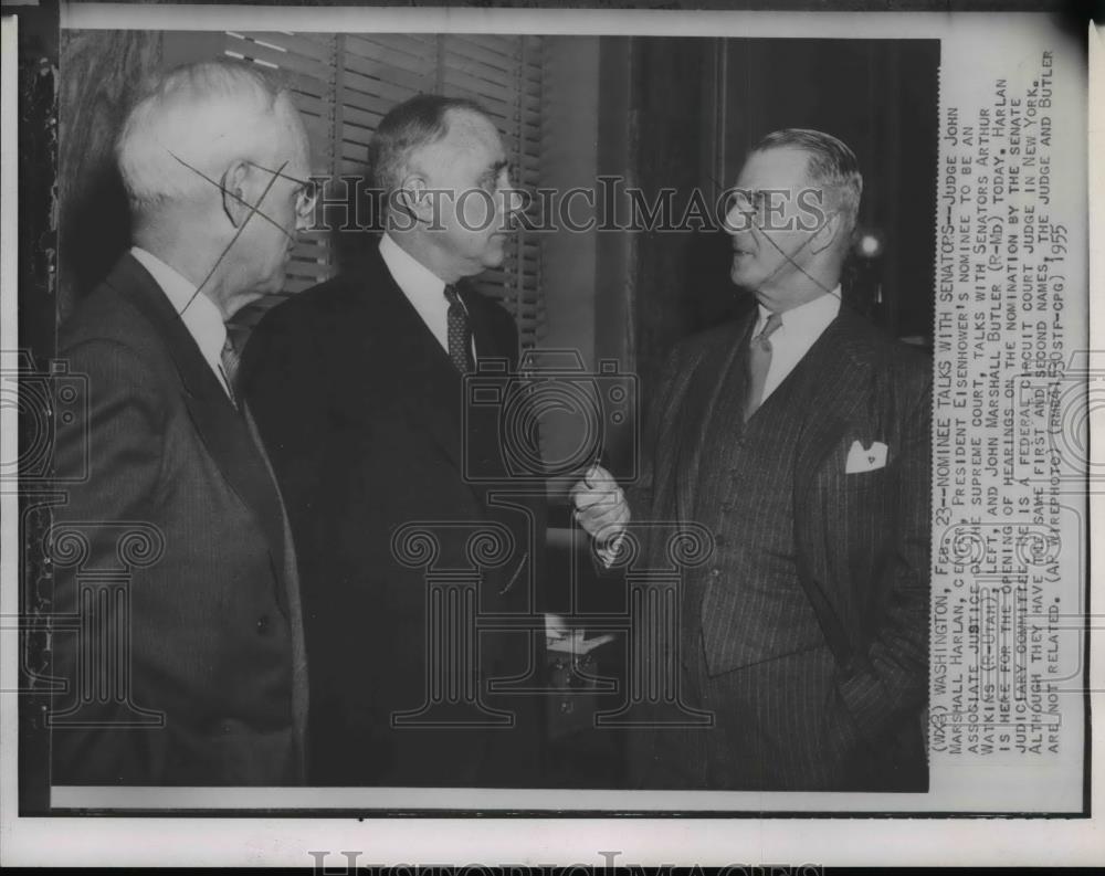 1955 Wire Photo Judge John Marshall Harlan and President Eisenhower - spw01802 - Historic Images