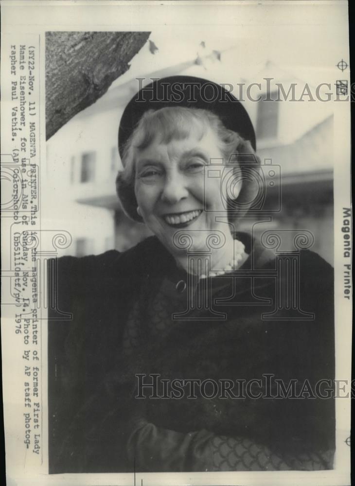 1976 Wire Photo Former First Lady Mamie Eisenhower - spw02180 - Historic Images