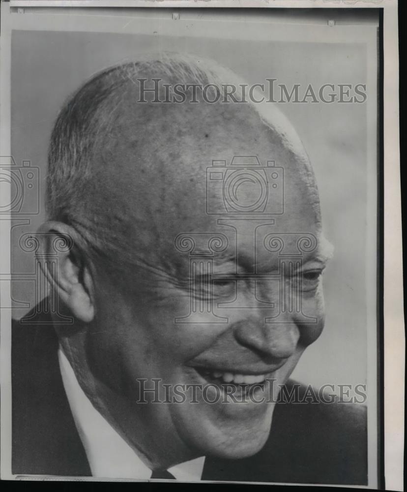 1965 Wire Photo Former President Dwight Eisenhower at a news conference in N.Y. - Historic Images