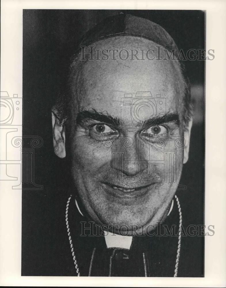 1990 Press Photo Archbishop John Fole, Vatican Commission for Communication pres - Historic Images