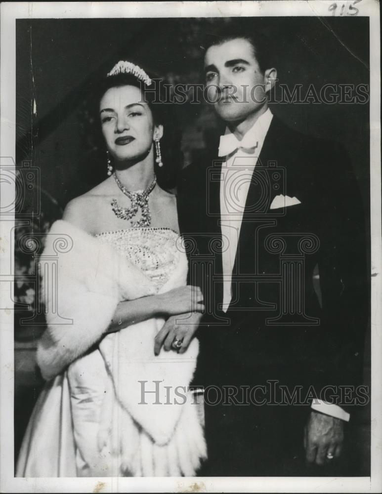 1950 Press Photo Prince Abdel-Reza or Iran Marries Pari Sima Zand - nef57313 - Historic Images