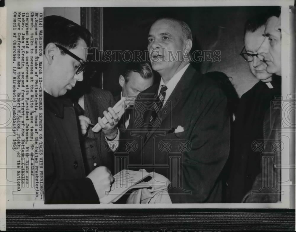 1965 Wire Photo Dr. Eugene Carson Blake, head of United Presbyterian Church - Historic Images