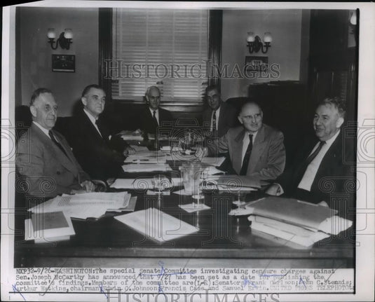 1954 Press Photo Senate Committee Investigating McCarthy Censure Charges - Historic Images