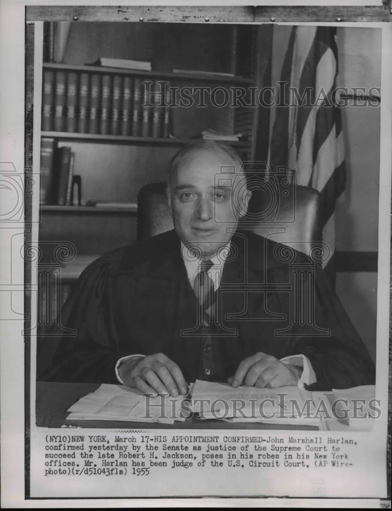 1955 Press Photo Supreme Court Justice John Marshall Harlan - spw02706 - Historic Images