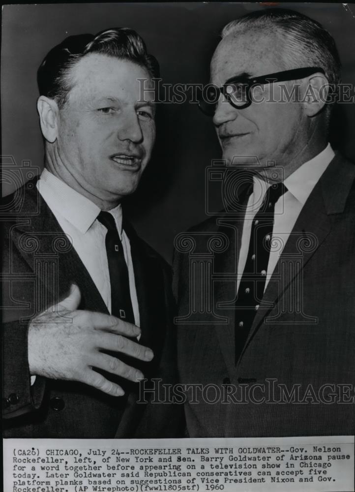 1960 Press Photo Gov. Nelson Rockefeller and Sen. Barry Goldwater - spw02809 - Historic Images