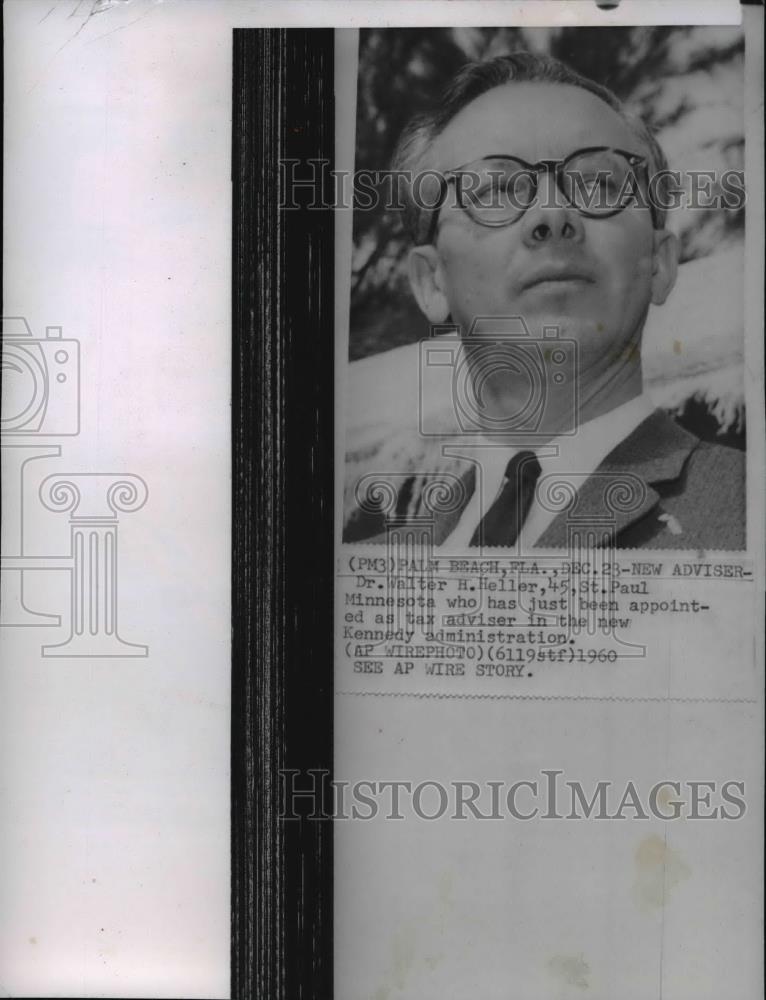 1960 Press Photo Dr. Walter H. Heller appointed in new Kennedy administration - Historic Images