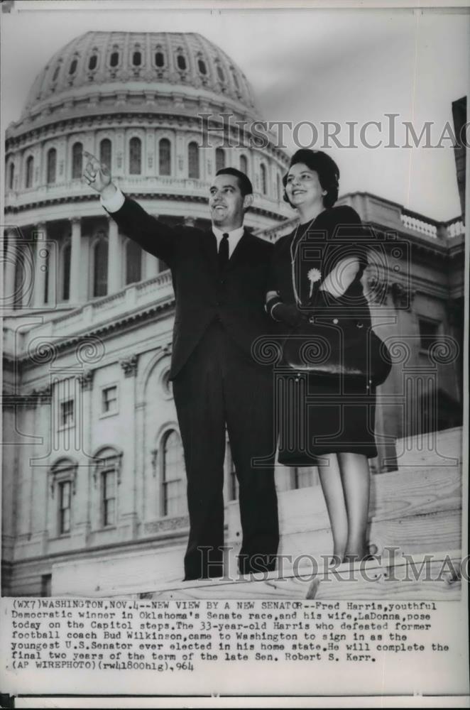 1964 Press Photo Senator Fred Harris and wife LaDonna - spw02709 - Historic Images