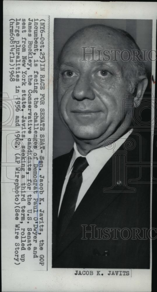 1968 Press Photo Sen. Jacob K. Javits - spw02475 - Historic Images