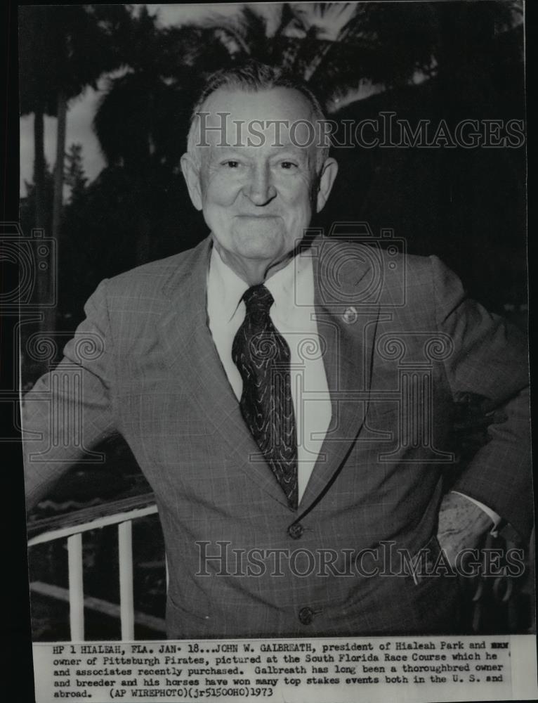 1973 Press Photo Pittsburgh Pirates owner, John W. Galbreath - spw02571 - Historic Images