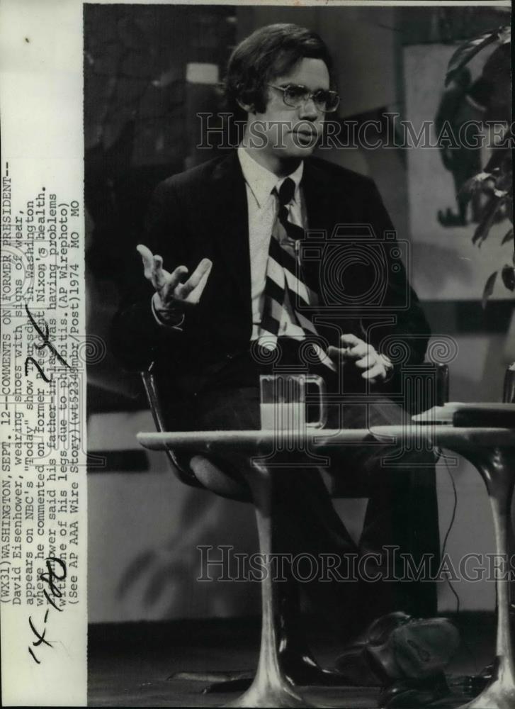 1974 Press Photo David Eisenhower on NBC&#39;s Today show in Washington - spw02528 - Historic Images