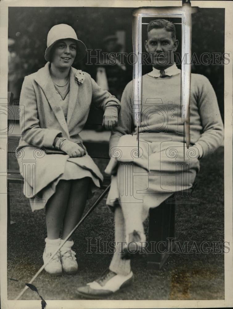 1928 Press Photo Harrison R. Johnston &amp; Wife at National Amateur Golf Tournament - Historic Images