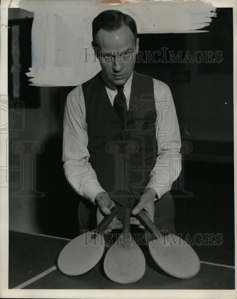 1932 Press Photo Harry S. Wahle, Cleveland Ping-Pong Player - neo00358 - Historic Images