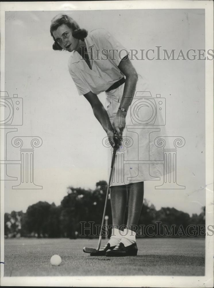 1947 Press Photo Carol Diringer of Ohio at Women's Western Amateur Golf Finalist - Historic Images