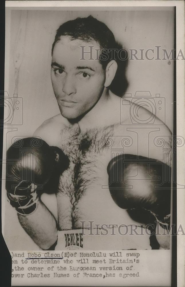 1953 Press Photo Boxer Bobo Olson - nef64297 - Historic Images