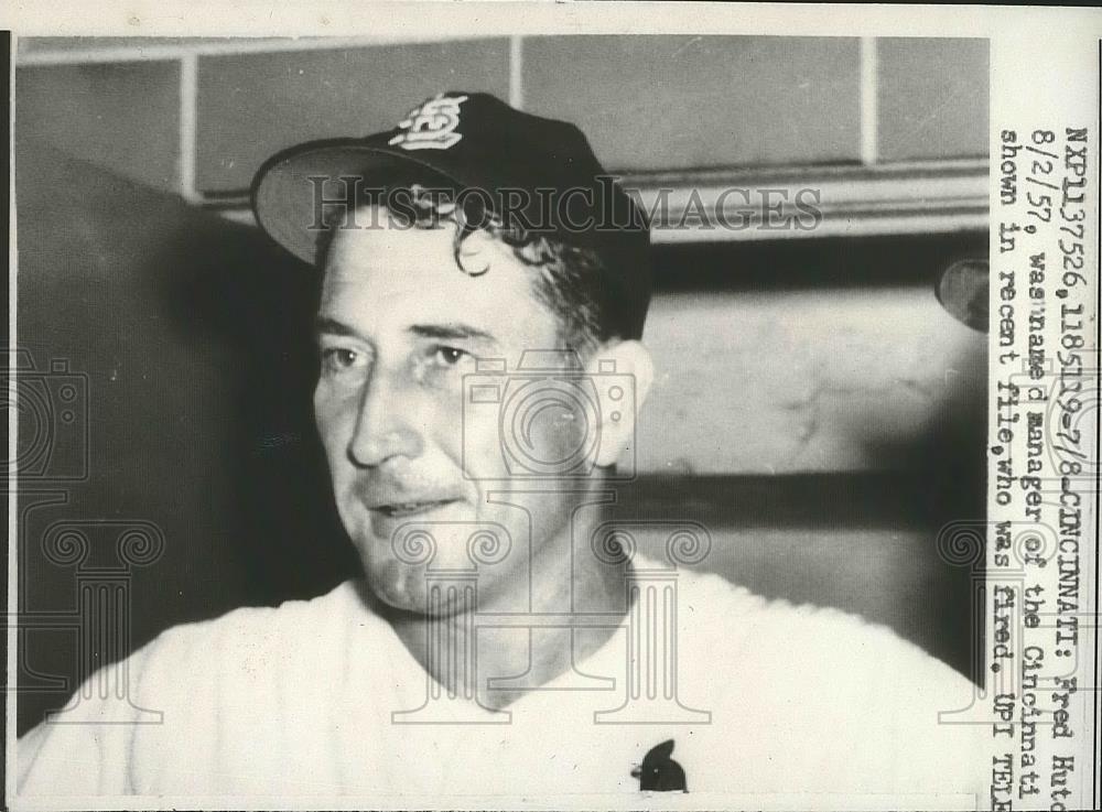 1959 Press Photo Fred Hutchinson Cincinnati Redlegs Manager - nef64467 - Historic Images