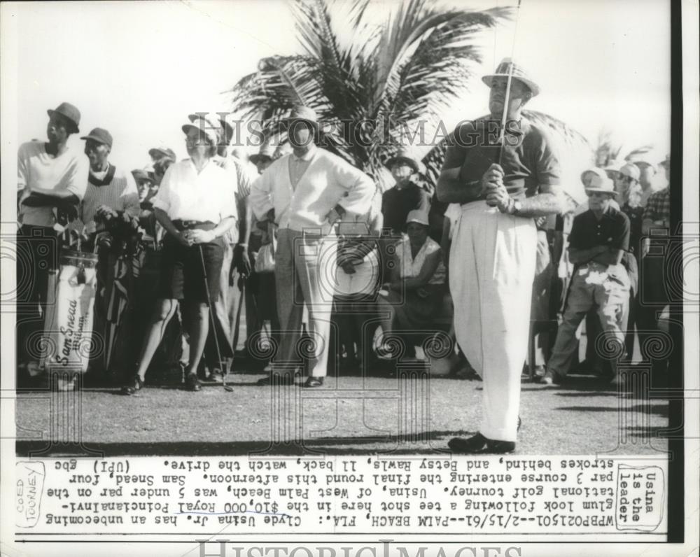 1961 Press Photo Clyde Usina Jr. in Royal Poinciana Invitation Golf Tourney - Historic Images