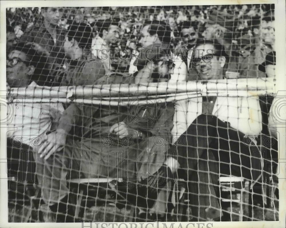 1962 Press Photo Fidel Castro &amp; Pres Dorticoa as They Attend Baseball Game - Historic Images