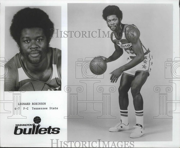 Press Photo Leonard Robinson of the Washington Bullets Basketball - ne ...