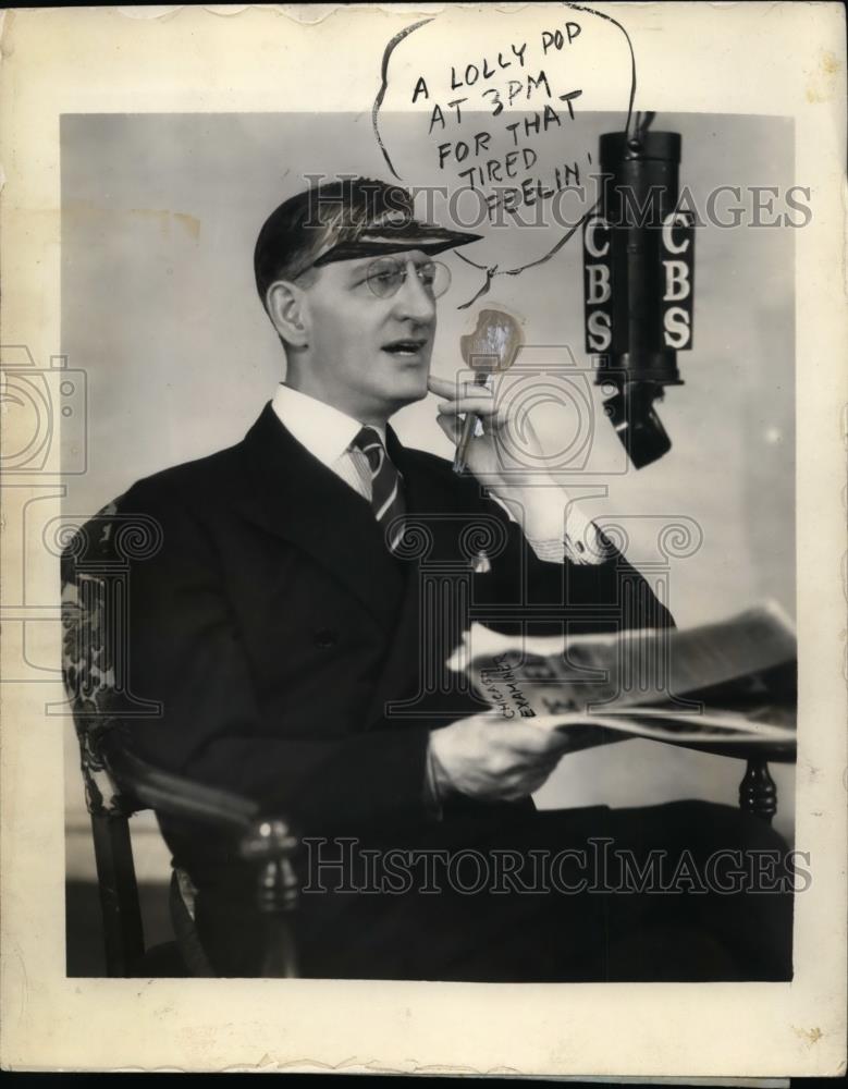 1933 Press Photo Julius Tannen, Comedian of CBS Radio - neo00584 - Historic Images