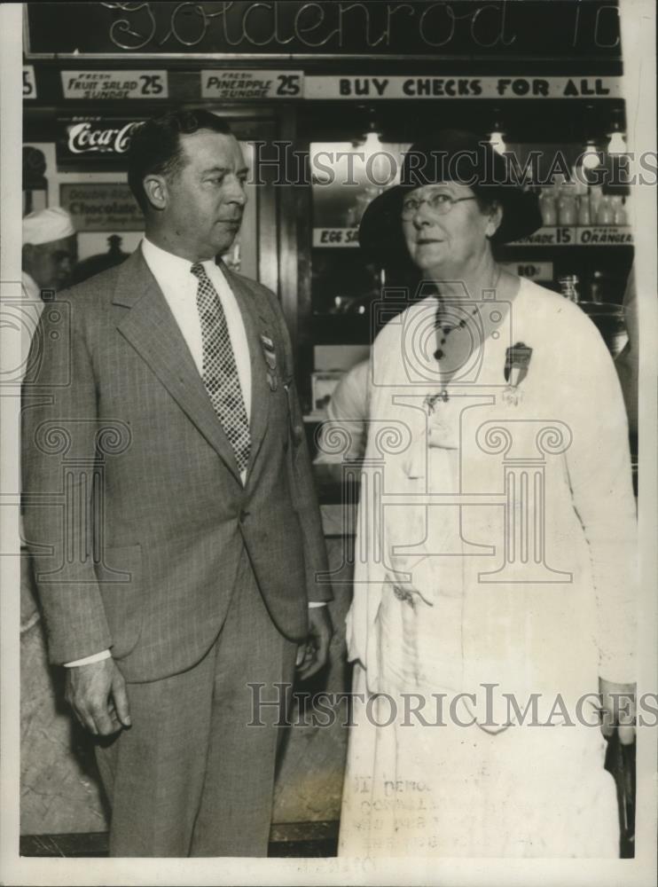 1932 Press Photo Charles H,McGlue and Mrs.Nellie L Sullivan at Convention - Historic Images