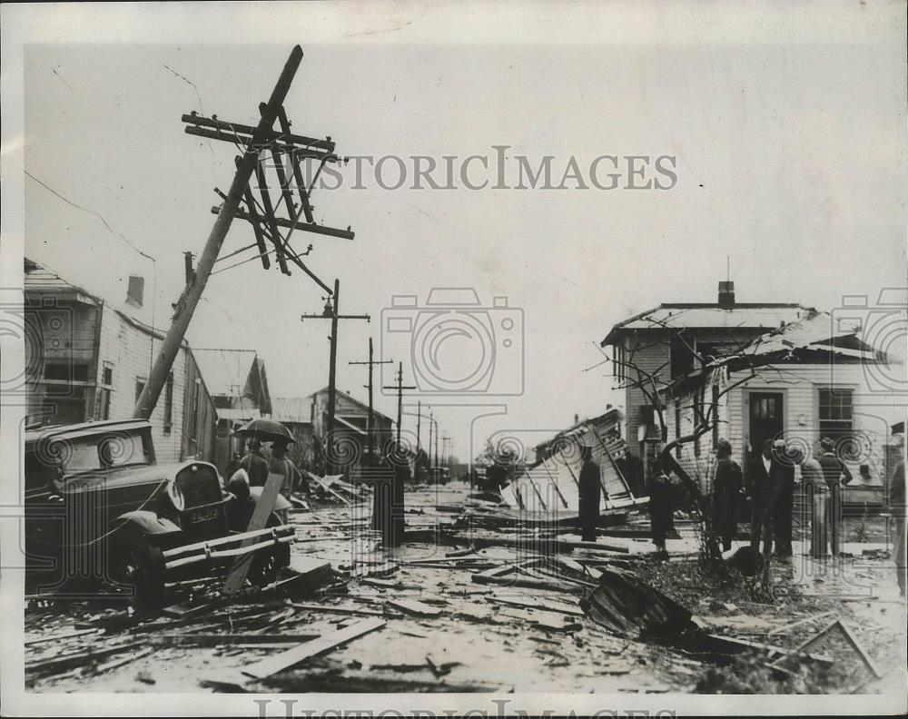 1934 Press Photo Tornado destroyed a street in New Orleans La. - nef64583 - Historic Images