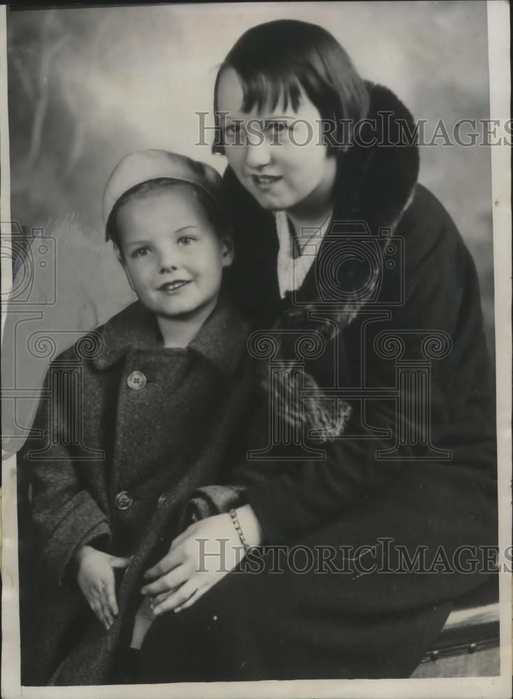 1934 Press Photo Orville &amp; Echo, Children of Kidnapper Verne Sankey - nef63153 - Historic Images