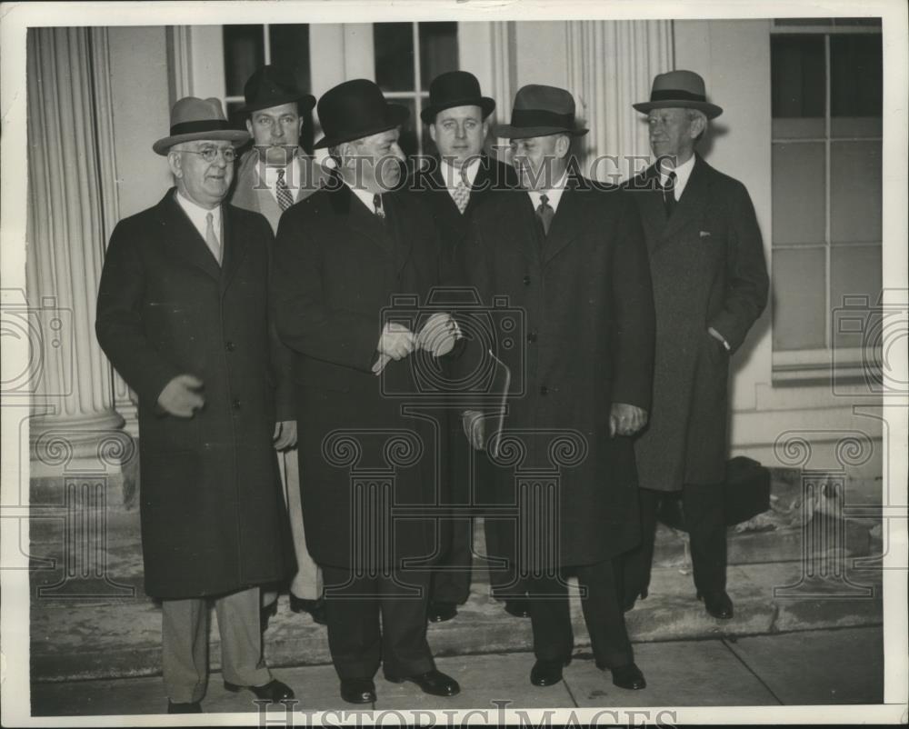 1935 Press Photo New England Governors essay textile relief plan - nef59885 - Historic Images